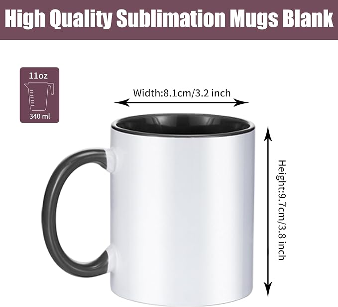 TANGLONG 11oz Tazas Para Sublimar Set of 12-6 White and 6 Black-with Box | - Image 2