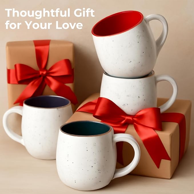 LIFVER 20 Ounces Coffee Mugs Set of 4, Large Ceramic Coffee Mugs - Image 4
