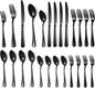20 Pcs Black Silverware Set for 4, Food Grade Stainless Steel Flatware Set by Lazycorner