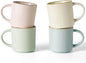 ffamiware Star Coffee Mug Set for 4, Handcrafted 12 oz Ceramic Stoneware Mugs by Famiware