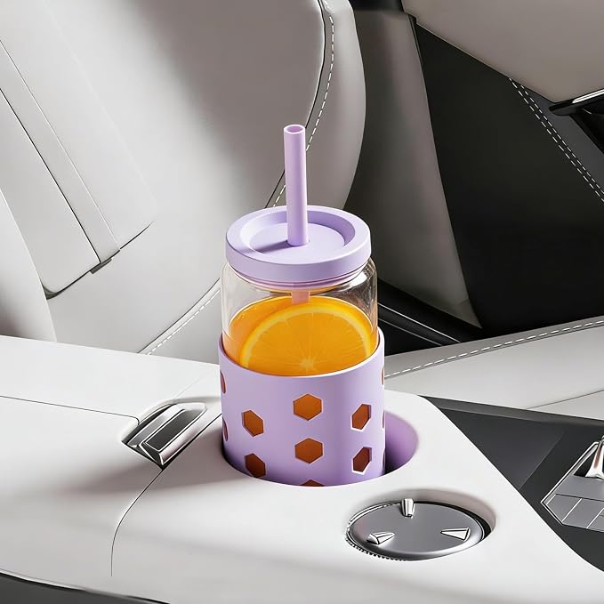Mrsdry 16 oz Glass Cups with Lids and Straws - Image 2