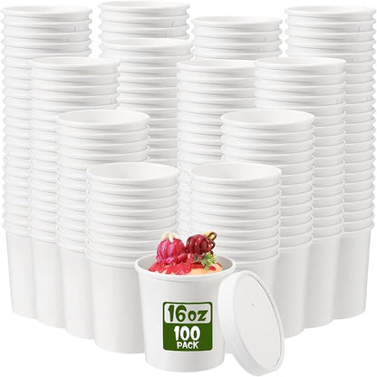 Fulmoon 100 Pack Paper Soup Containers by Fulmoon