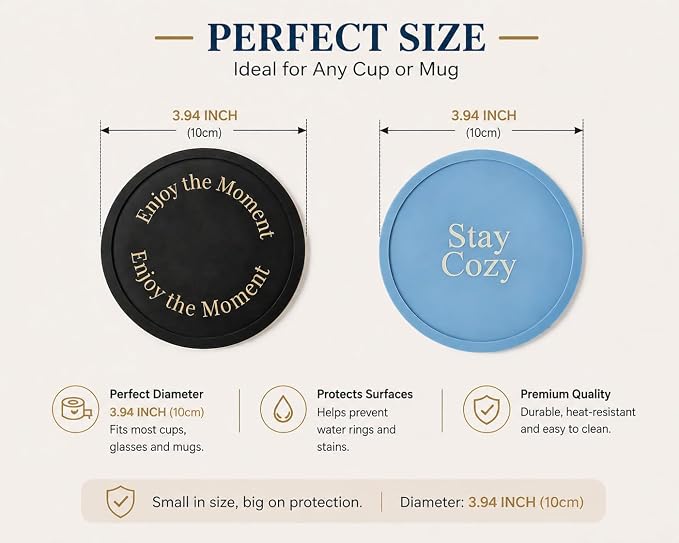 Silicone Coasters Set of 10, Premium Drink Coaster - Image 2