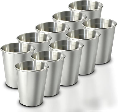 10-Pack 10 oz 304 Stainless Steel Cups, Reusable | Food-Grade 304 Stainless by Unknown