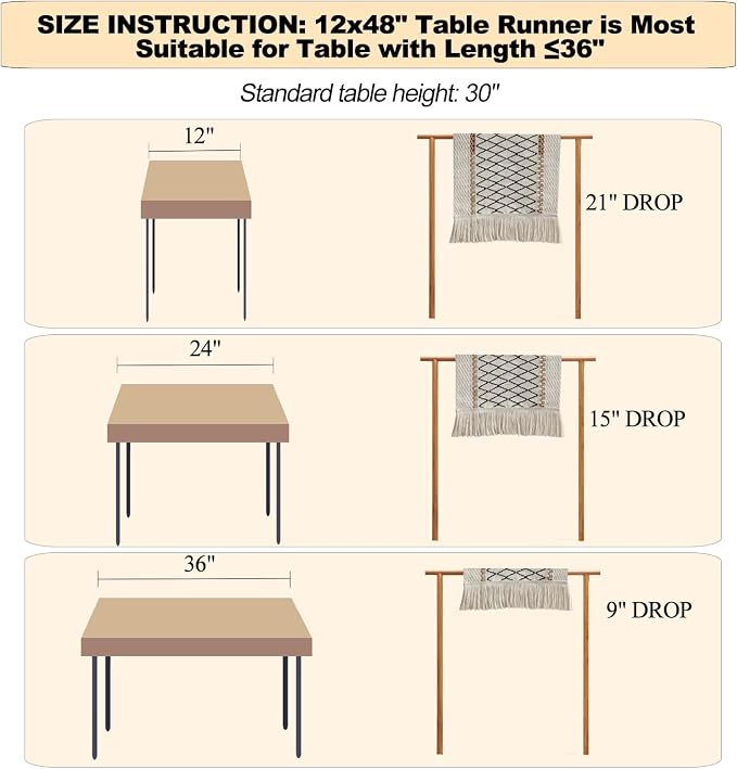 Table Runner Linear End, Boho Style - Image 2