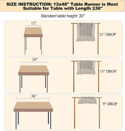 Table Runner Linear End, Boho Style - Image 2
