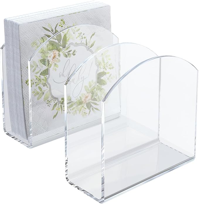 Napkin Holder, 2 Pack Clear Acrylic Napkin Tissue Holder by PITBVO