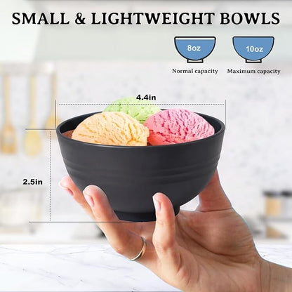 Wheat Straw Bowls Sets of 8, 10oz Small Plastic Bowl Reusable, Unbreakable - Image 2