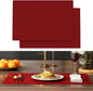 2-Pack Extra Thick Silicone Counter Mats - 24”x16” Large Heat Resistant Kitchen Countertop Protector, Non-Slip Hot Pad Trivet for Air Fryer, Hot Pots & Pans, Coffee Maker(Red)
