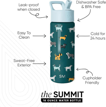 Simple Modern Kids Water Bottle & Toddler Cup | 18oz | Dogs | Insulated - Image 2