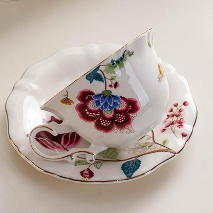 Ceramic Tea Cups Coffee Cup and Saucers Set of 4 - Image 2