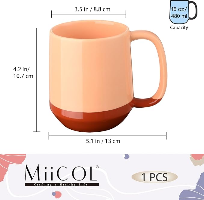 Miicol Ceramic Coffee Mug, 16 oz Large Coffee Cup, Tea Mug - Image 3