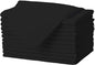 Gee Di Moda Cloth Napkins - 17 x 17 Inch Black Dinner Napkins - Set of 12 Soft & Absorbent Washable Fabric Cloth Table Napkins with Hemmed Edges for Hotel Restaurant, Holiday Parties & Wedding