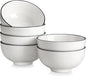 MALACASA Ceramic Soup Bowls, 26Oz Cereal Bowls Set of 6 for Soup, Cereal, Oatmeal, Fruit, Rice - Porcelain Serving Bowl for Kitchen, Dishwasher and Microwave Safe, Series Regular