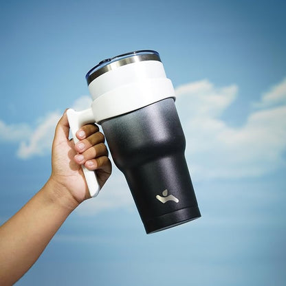 Konokyo 30 oz Tumbler with Handle and Straw, Insulated Travel Mug | Day Night; - Image 5