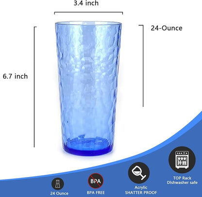 Yalin 24-Ounce Plastic Tumbler Acrylic Drinking Glasses, Reusable Plastic Cups - Image 4