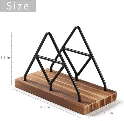 Wooden Napkin Storage, 1 Pack Black Table Napkin Holder - Image 4