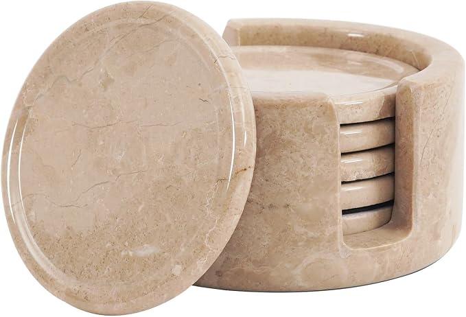Radicaln Round Marble Coasters Set of 6 by RADICALn