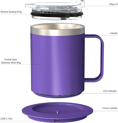 Coffee Warmer with Mug Set, Self Heating Coffee Mug with USB Powered, 131°F - Image 7