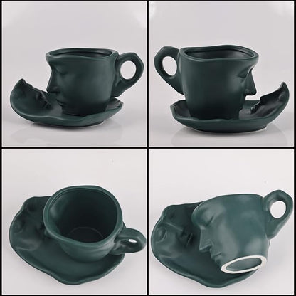 oliruim Green Coffee Cup and Saucer Set - Image 6