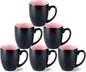 GBhome 16 oz Coffee Mugs Set of 6, Ceramic Coffee Cups- Pink by GBhome