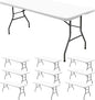 10 Pack Stretch Fabric Table Top Cap Cover, fits 6' Tables, Spandex Table Covers Washable Elastic Rectangle Tablecloth Protector for Indoor Outdoor Party Picnic Wedding, White, 30" W x 72" L