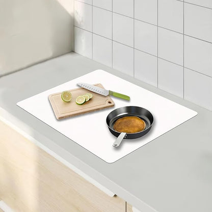 23.62"x15.74"(60cmx40cm) Countertop Protector Mat, Silicone Mats for Kitchen Counter, Cuttable Heat Resistant Mats for Counter, Waterproof Silicone Kitchen Island Protector Mat(2Pack, Semitransparent)
