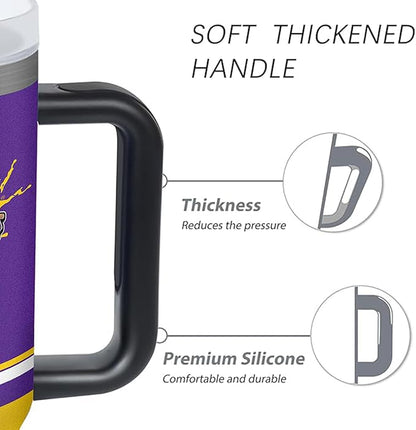 Minnesota 30 oz Tumbler with Handle and Straw,Car cup,Coffee Mug,100% Leakproof Insulated Tumbler with Lid and Straw,Made of Stainless Steel,Cup Holder Friendly Base,Classic Collection Gifts for Fans