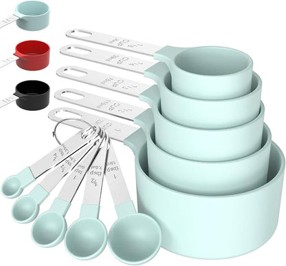Measuring Cups & Spoons Set, Stackable Cups and Spoons | Nesting Measure Cups by TILUCKBringsGoodLuck