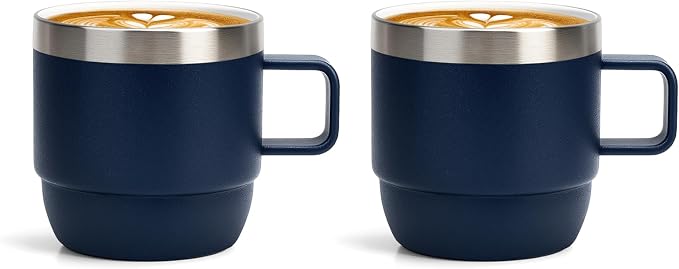Zenbo 6 oz Espresso Mug with Handle, Ceramic-Lined 18/8 Stainless Steel | by Zenbo