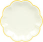 24 Pcs Beige Party Plates Cream Dessert Paper Plates 7inch Gold Foil Scalloped Edge Disposable Cake Plates for Birthday Bridal Baby Shower Wedding Party Supplies