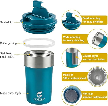 17oz Insulated Travel Coffee Mug, Stainless Steel Cup - Image 5
