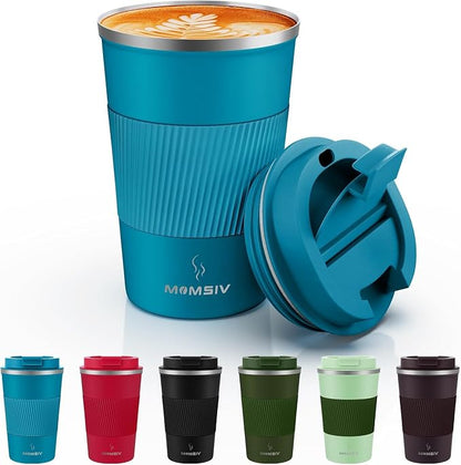 MOMSIV 12oz Travel Coffee Mug, Insulated Coffee Cup by MOMSIV