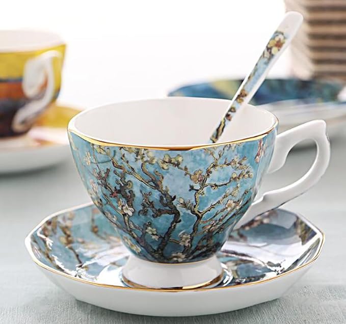 Bone China Cup &Saucer Set, 7oz- Van Gogh's Paintings - Image 3