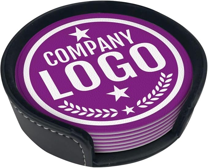 Custom Leather Coasters with Logo - Image 5
