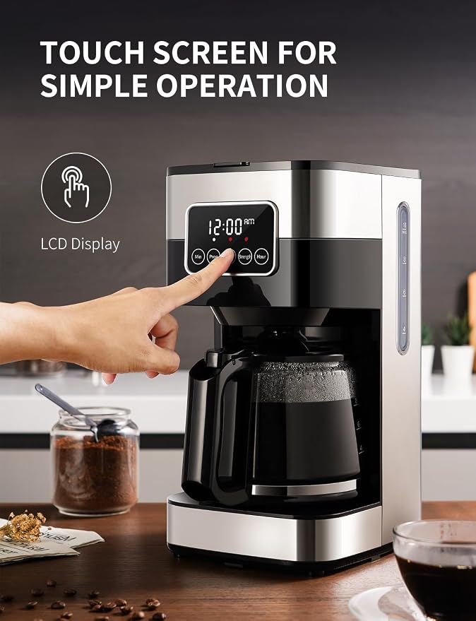 SHARDOR 10-Cup Programmable Coffee Maker, Regular & Strong Brew Drip Coffee - Image 6