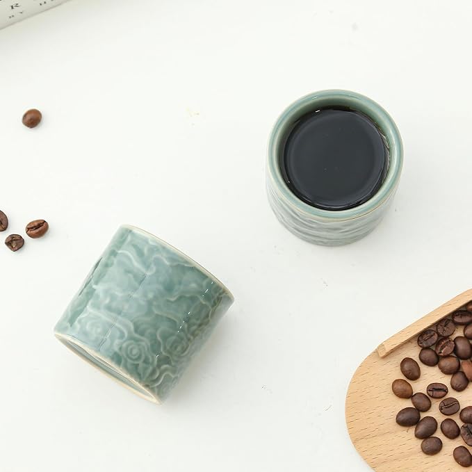 Ceramic Espresso Cups Set of 2 or 4-3oz Demitasse Cups - Image 2