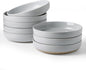 famiware Milkyway 33 oz Pasta Bowls Set of 8, Light Gray | Scratch-Resistant by Famiware
