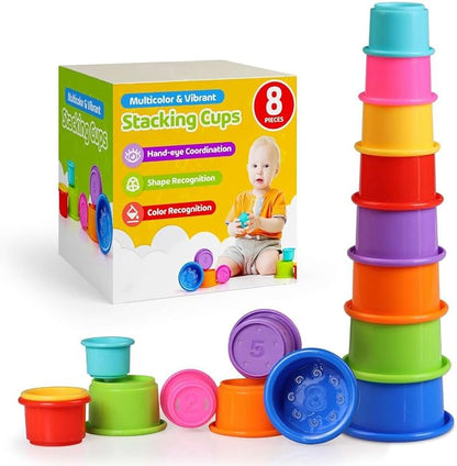 Colorful Stacking Cups for Babies and Toddlers, Montessori Play, Early Learning by Unknown