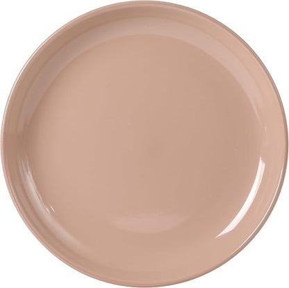 Gibson Home Rockaway 12 Piece Plates and Bowls Matte Outside/Shiny Inside Glaze Service for 4 Dinnerware Set - Pink - Dishwasher and Microwave Safe