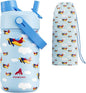 12 oz Kids Stainless Steel Water Bottle: 2-in-1 Straw Spout Lid, Easy Clean by POWCAN
