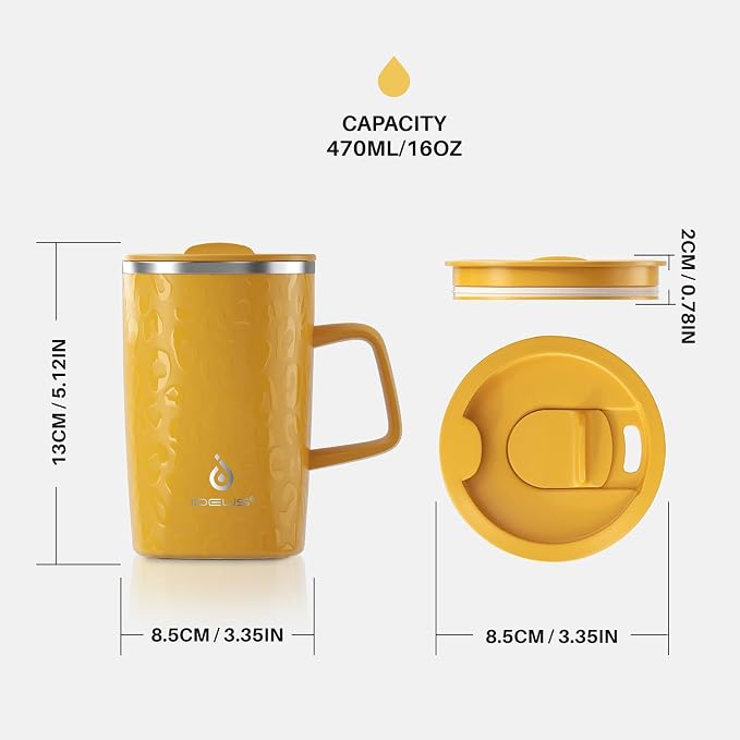 Ideus 16 oz Insulated Stainless Steel Coffee Mug - Image 6