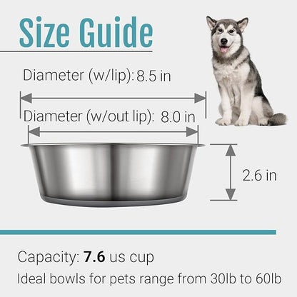 Nonslip Stainless Steel Dog Bowls, 7.6 US Cup, Dishwasher safe, Stackable design - Image 5