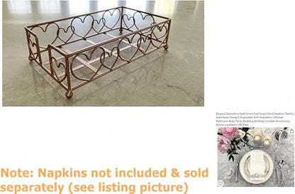 Rose Gold Loving Heart Elegant Sturdy Guest Napkin Holder | Disposable Paper - Image 7