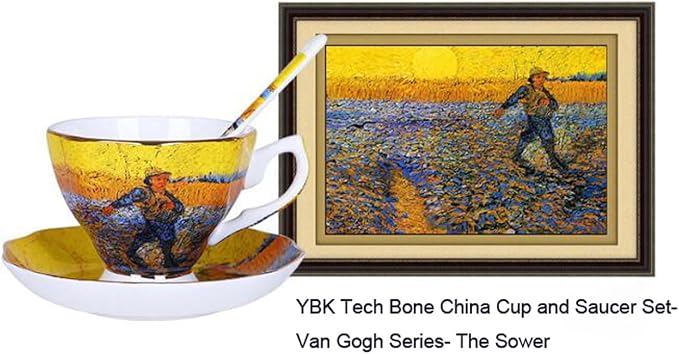 Bone China Cup &Saucer Set, 7oz- Van Gogh's Paintings - Image 2