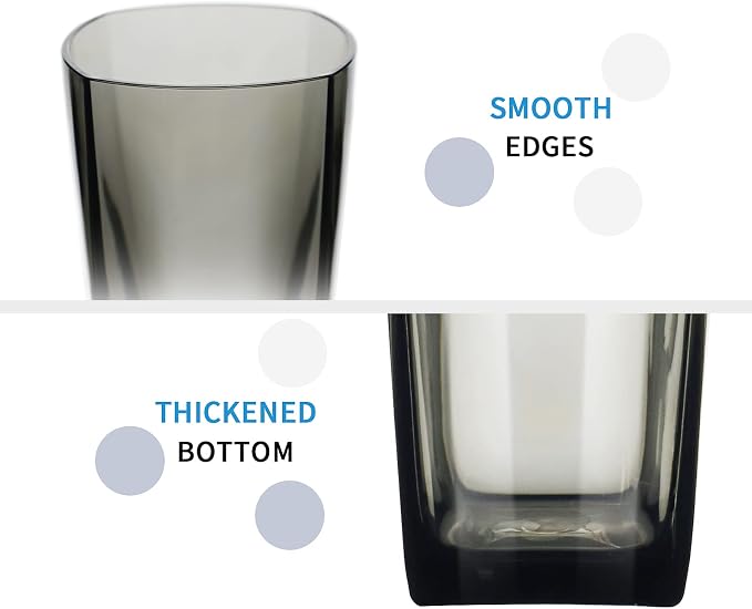 Top-spring 20 Oz Reusable Plastic Water Tumbler 6pcs Grey BPA Free | Thickened - Image 2