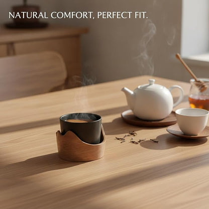 Office Desk & Home Coffee Station Accessory, Wooden Cup Sleeve - Image 2