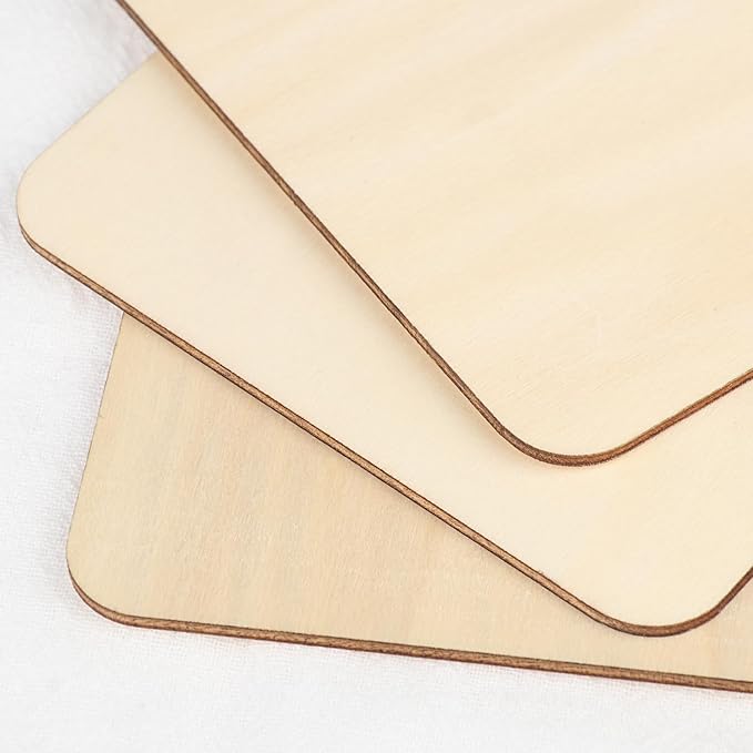 150 Pieces Unfinished Wooden Squares, 4 x 4 Inch Natural Square Wood Cutout - Image 3