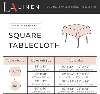 LA Linen Polyester Poplin Washable Square Tablecloth, Stain and Wrinkle Resistant Table Cover 72x72, Fabric Table Cloth for Dinning, Kitchen, Party, Holiday 72 by 72-Inch, Burgundy