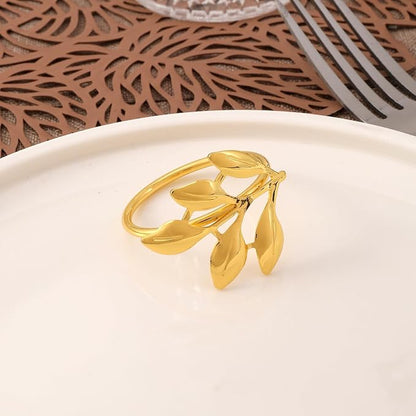 14K Gold Napkin Rings Set of 12, Metal Gold Napkins Rings Holder Buckles - Image 4